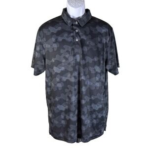 PGA Tour Polo Shirt Mens XL Grey Camo Short Sleeve Golf Performance